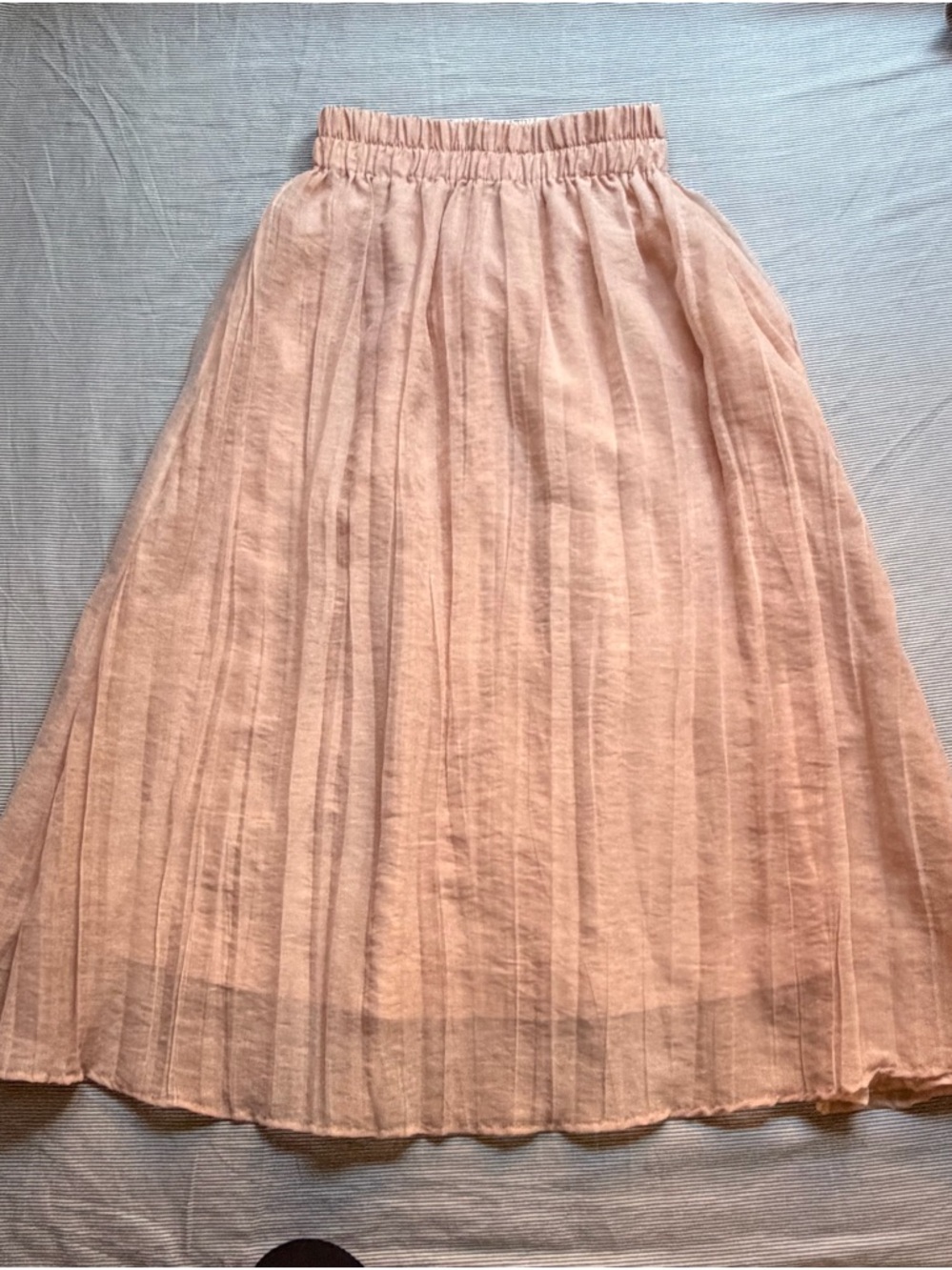 Women's Pleated Midi / Long Skirt in Blush Pink